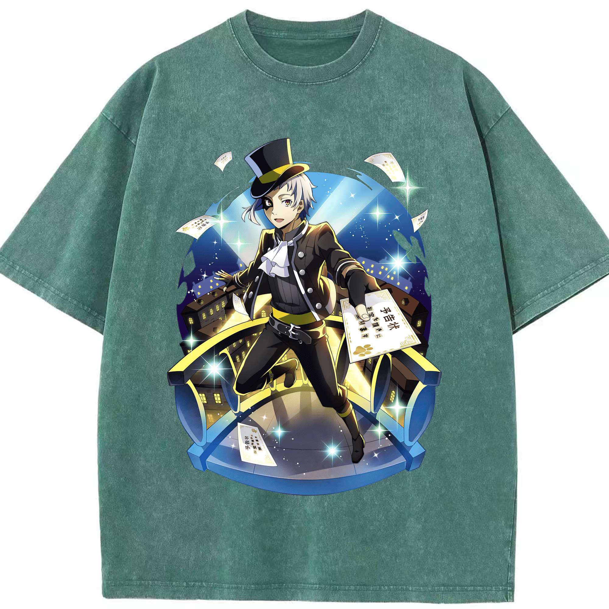 （画像用） 文豪ストレイドッグス Bungo Stray Dogs 綿100% ヴィンテージ風 半袖Tシャツ（フロントプリント）